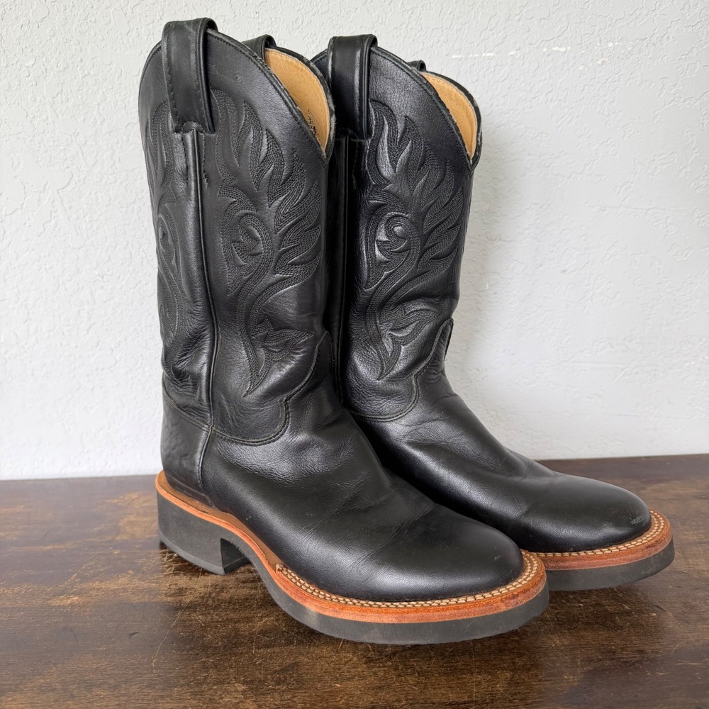 Justin Roper Boots Womens 6B Black Leather Tekno Crepe Work Western